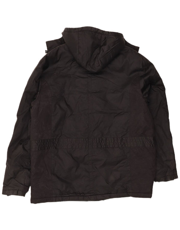 Adidas - Chaqueta utilitaria con capucha para hombre, talla 40, poliamida negra grande