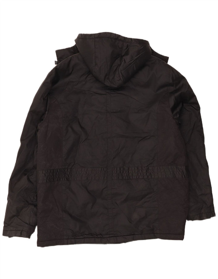 Adidas - Chaqueta utilitaria con capucha para hombre, talla 40, poliamida negra grande
