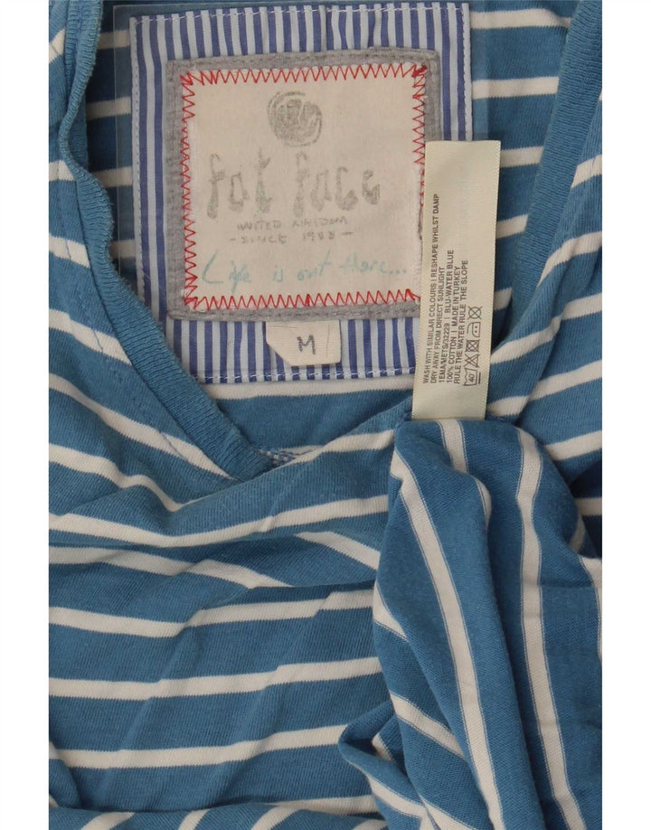 Camiseta para hombre Fat Face Top de algodón a rayas azul medio