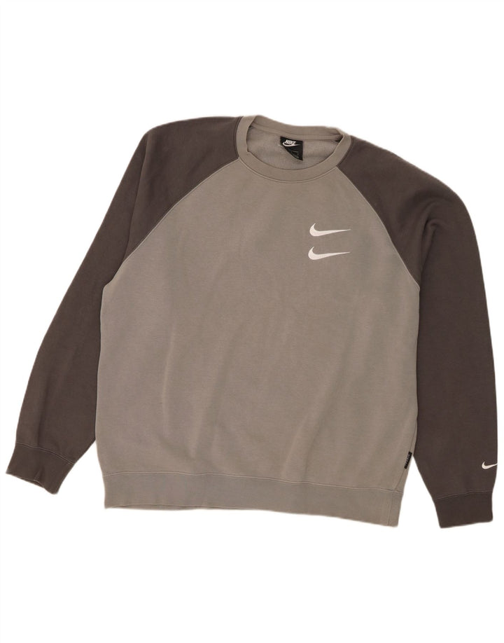 Nike - Sudadera con gráfico para hombre, talla grande, algodón gris
