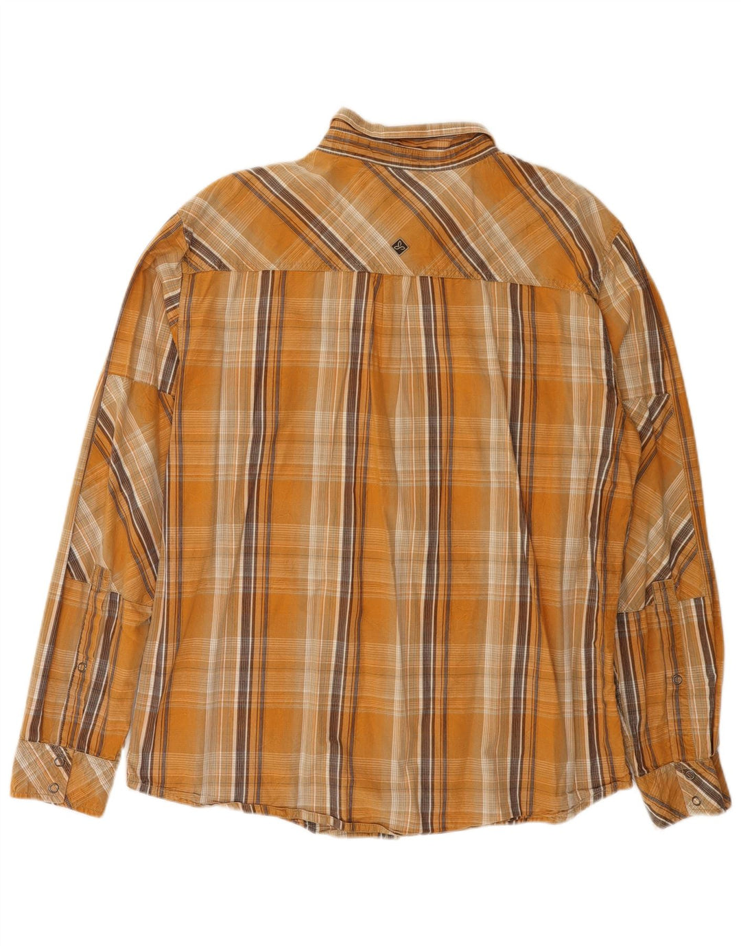 Prana Camisa Hombre XL Cuadros Amarillo Algodón