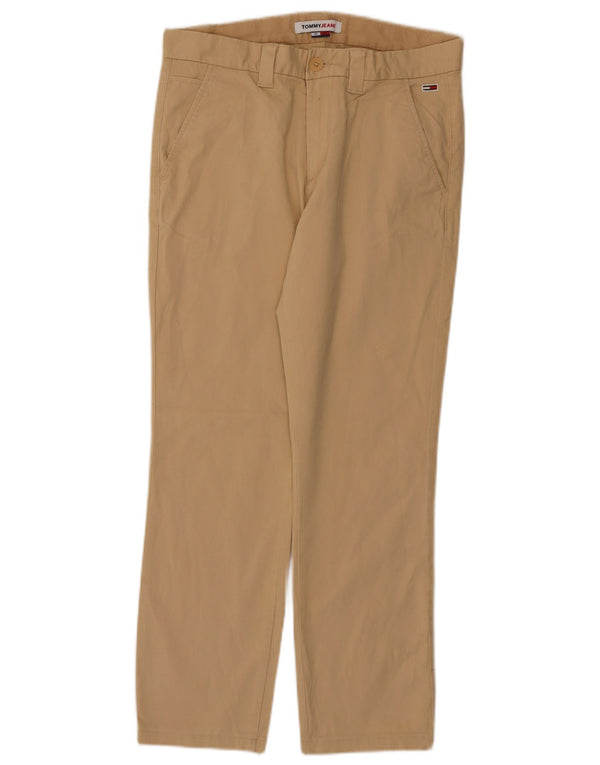 Tommy Hilfiger Pantalón chino recto para hombre W30 L28 Algodón beige