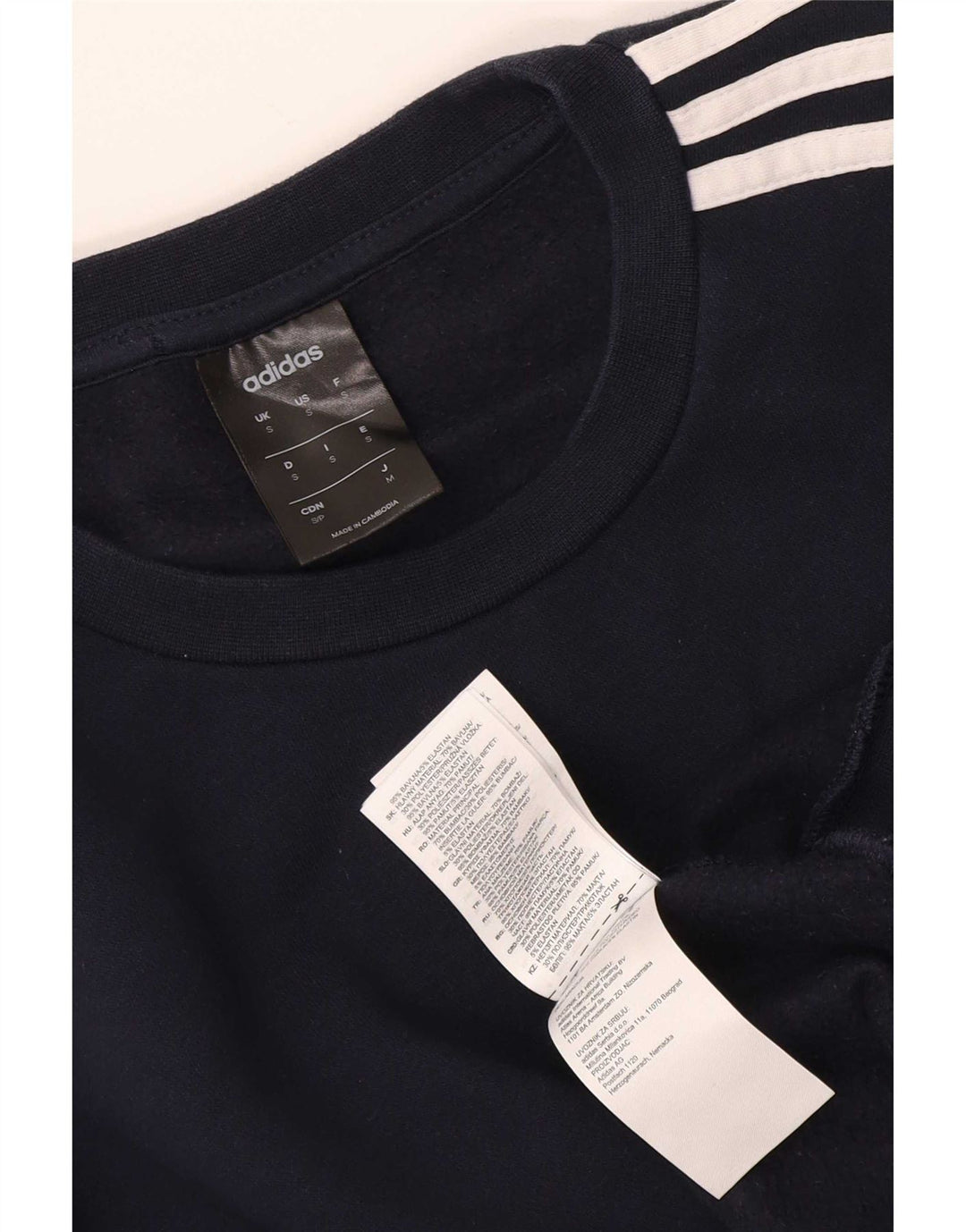 Adidas Hombre Sudadera Jumper Small Azul Marino Algodón