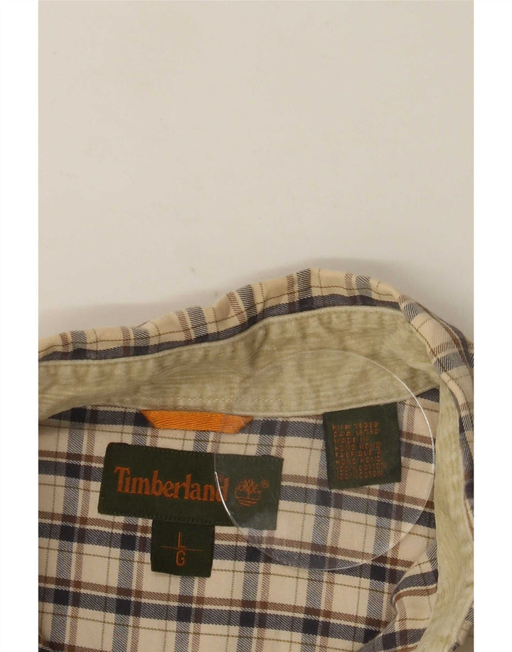 Camisa Timberland Hombre Grande Beige A Cuadros De Algodón