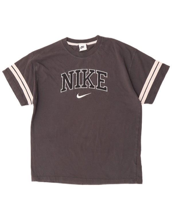 Nike Camiseta gráfica para hombre Top gris medio de algodón con bloques de color