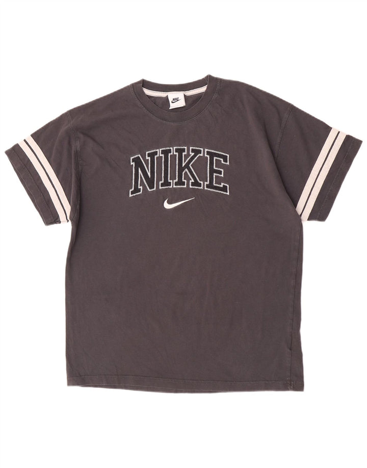 Nike Camiseta gráfica para hombre Top gris medio de algodón con bloques de color