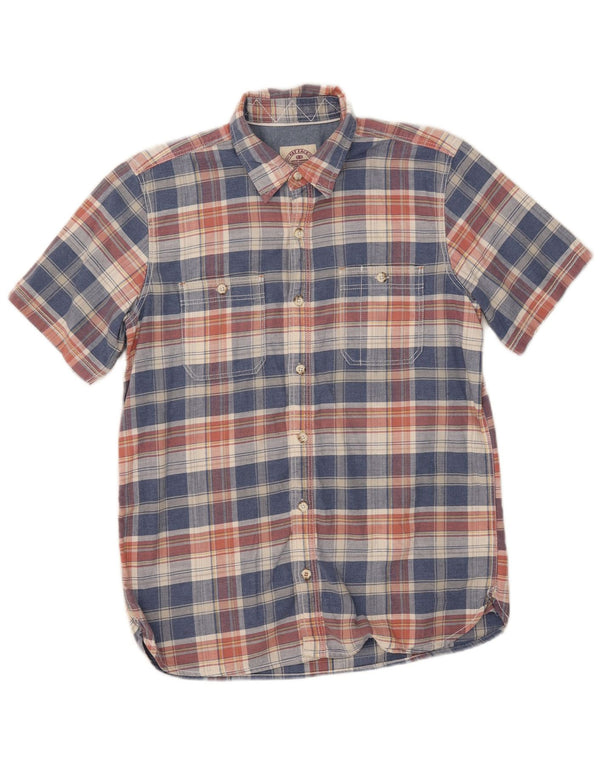 Camisa de manga corta para hombre Fat Face Small Blue Check Cotton