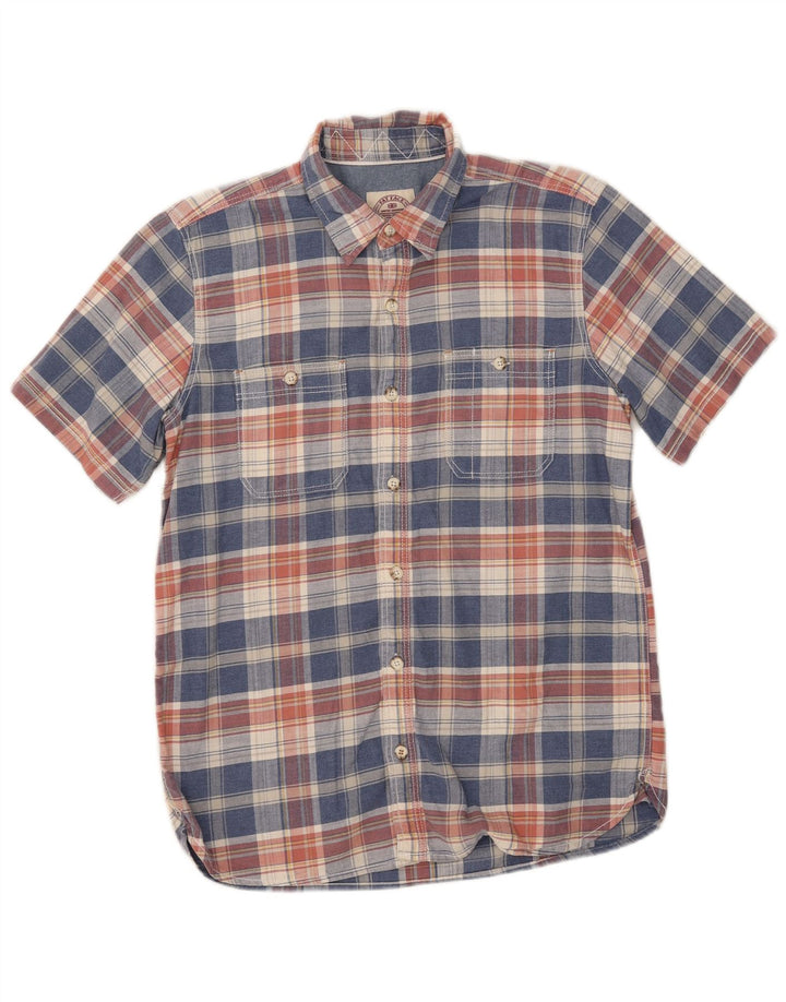 Camisa de manga corta para hombre Fat Face Small Blue Check Cotton