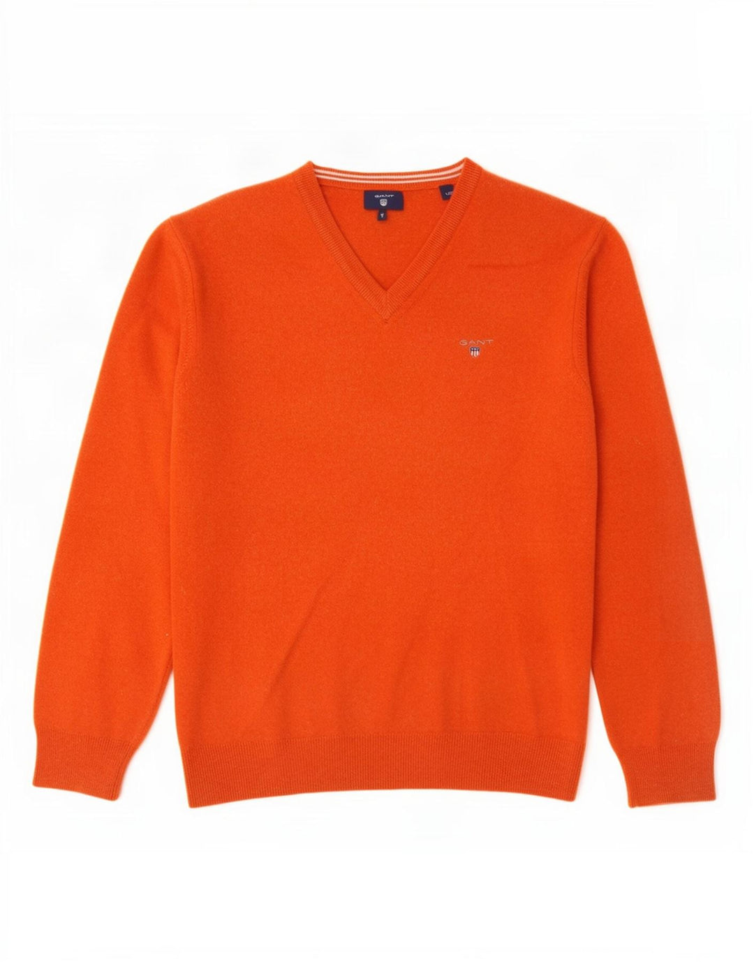 Gant Jersey con cuello en V para mujer UK 44 Large Lana naranja