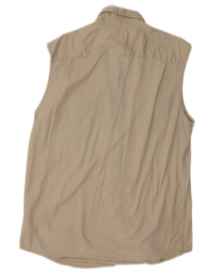 Camisa Wrangler Hombre Sin Mangas Algodón Beige Medio