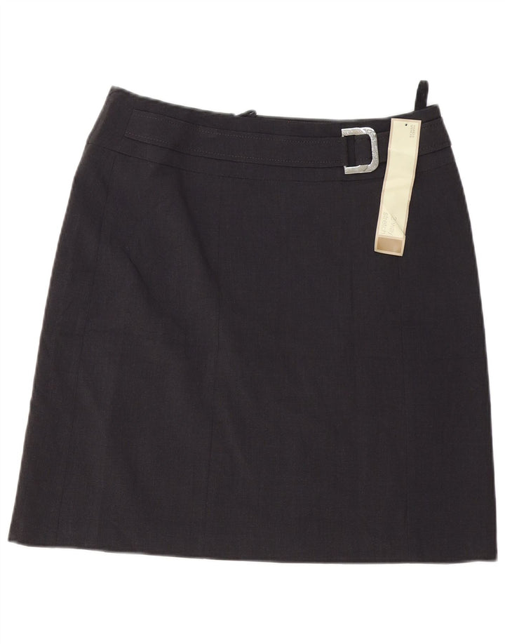 Marks & Spencer Falda acampanada para mujer UK 12 Medium W32 Poliéster gris