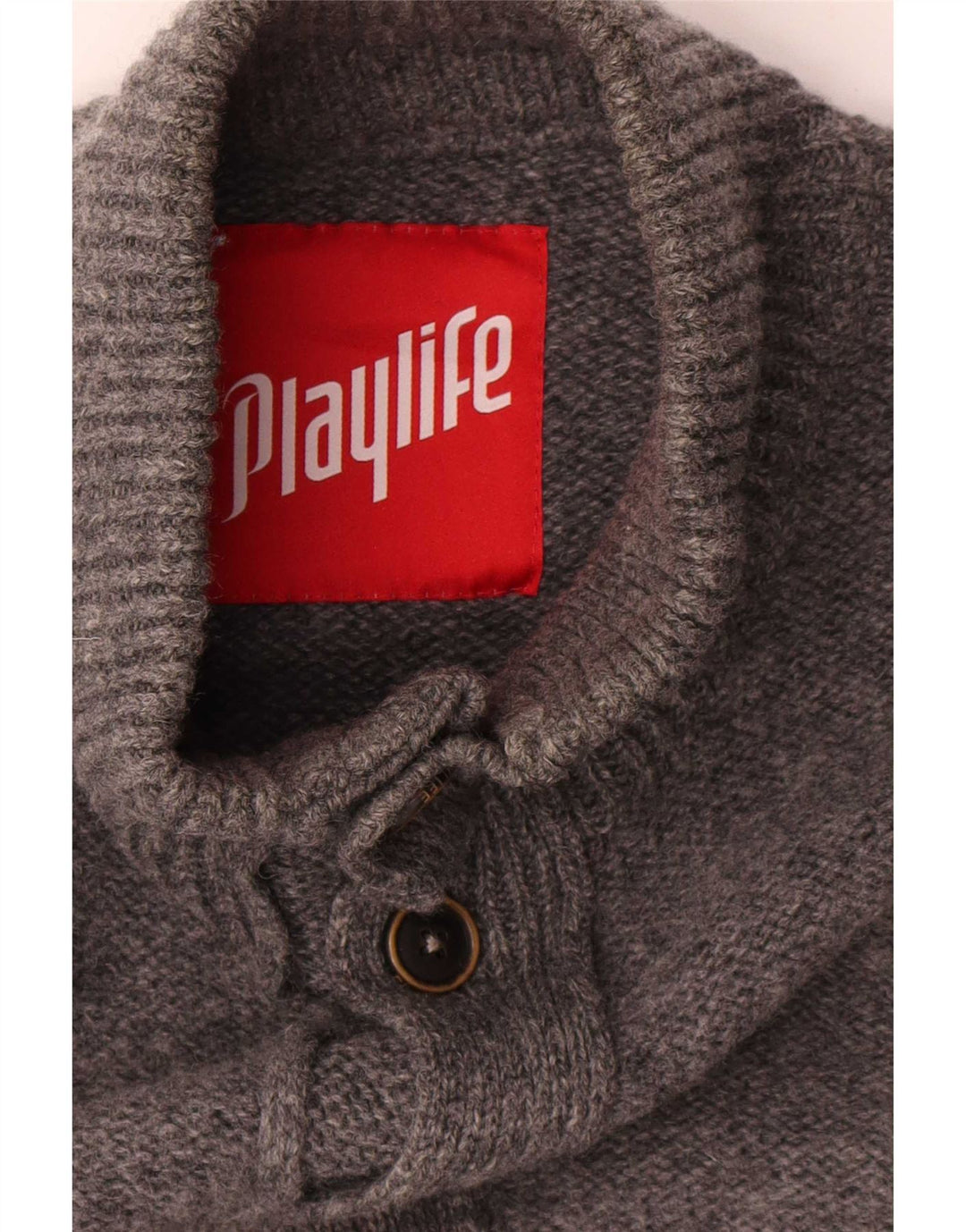 Playlife Cárdigan Hombre XL Lana Gris