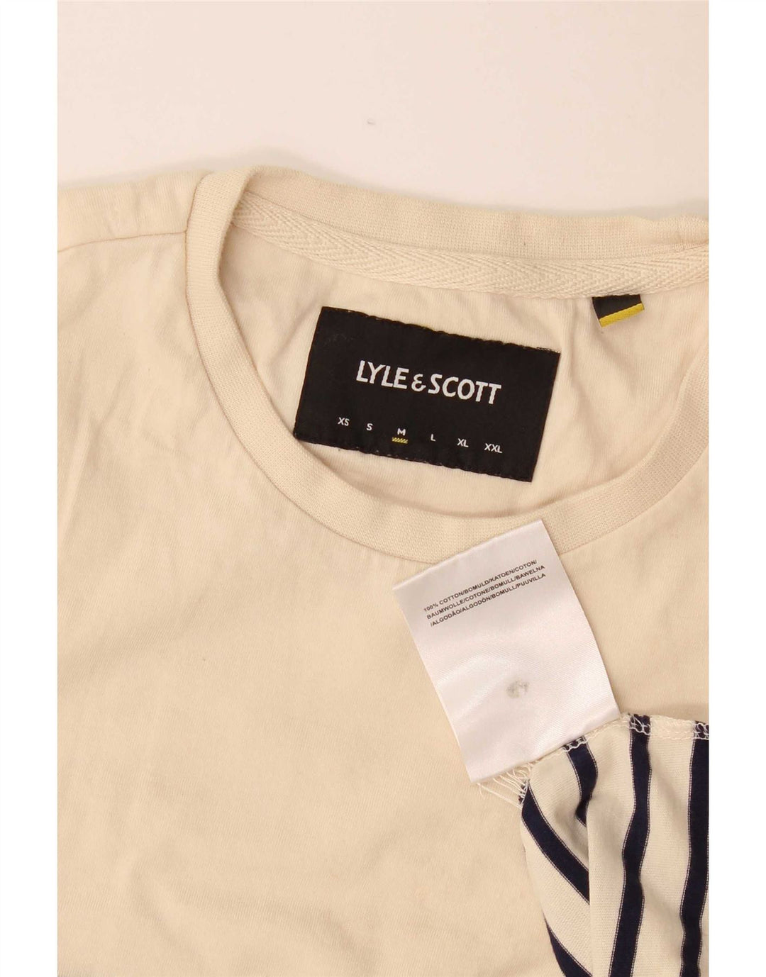 Camiseta Lyle & Scott Hombre Top Algodón Rayas Beige Medio