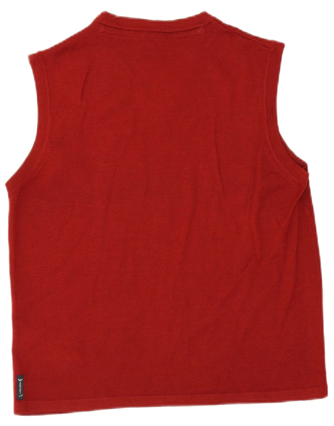 Armani Jeans Hombre Chaleco Tank Top Lana Virgen Granate Medio