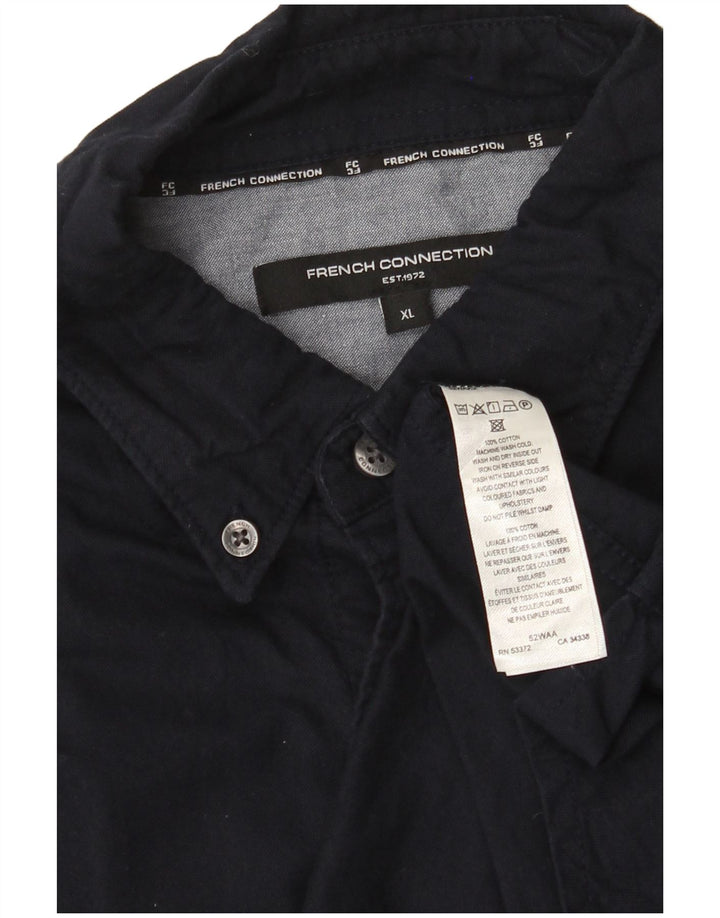 Camisa para hombre French Connection XL Algodón azul marino