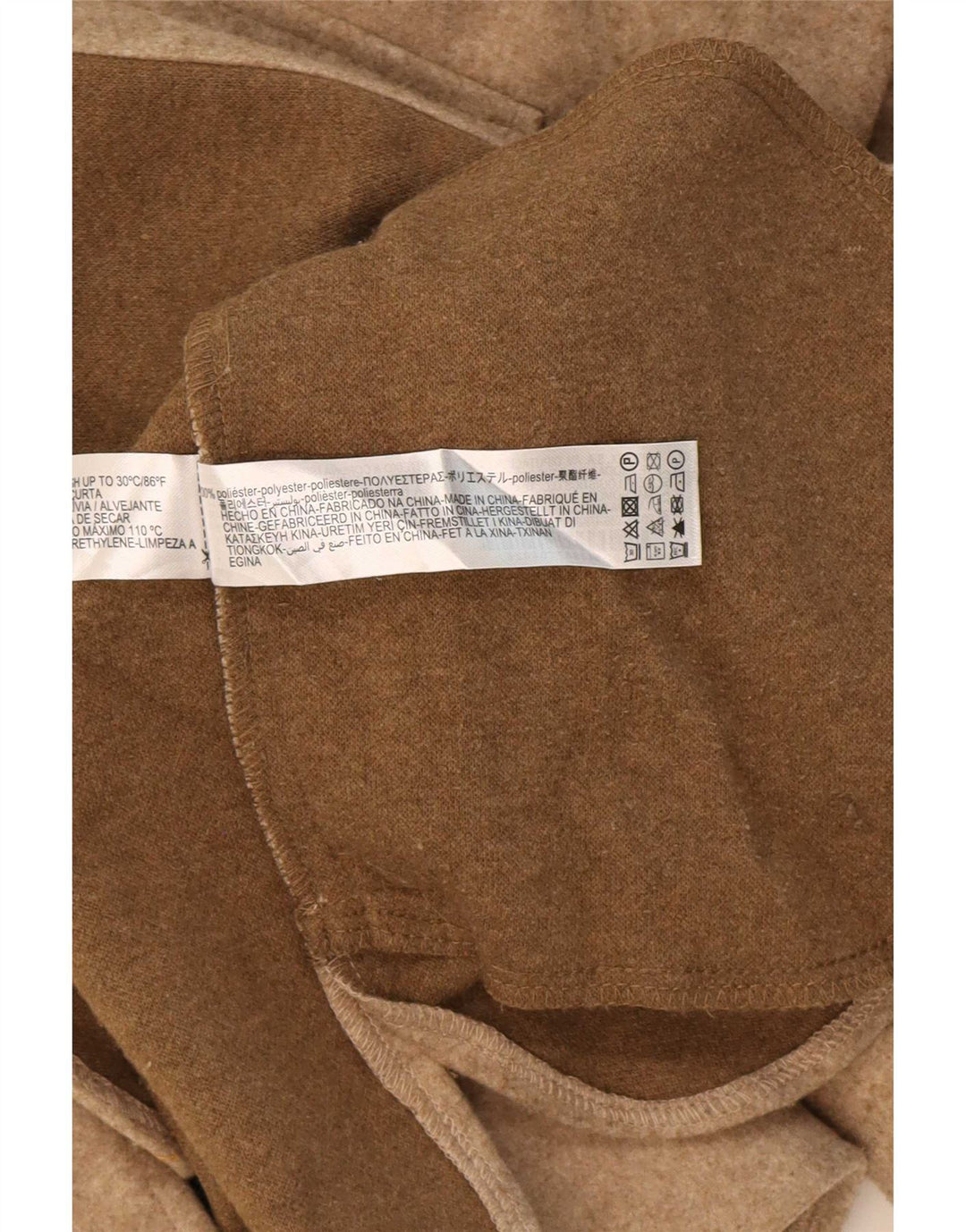 Zara Mujer Shacket Camisa Extragrande UK 10 Small Beige Poliéster