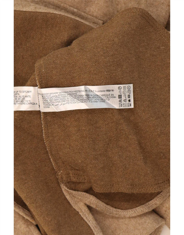 Zara Mujer Shacket Camisa Extragrande UK 10 Small Beige Poliéster