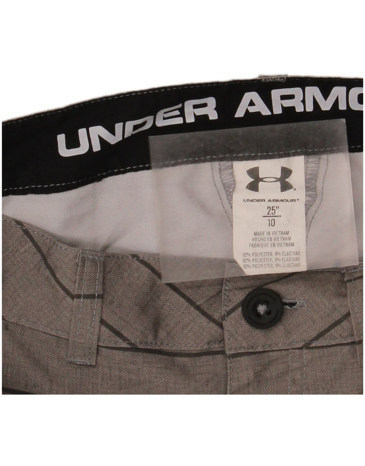Under Armour Pantalones cortos chinos para niños 9-10 años W25 Poliéster a rayas grises