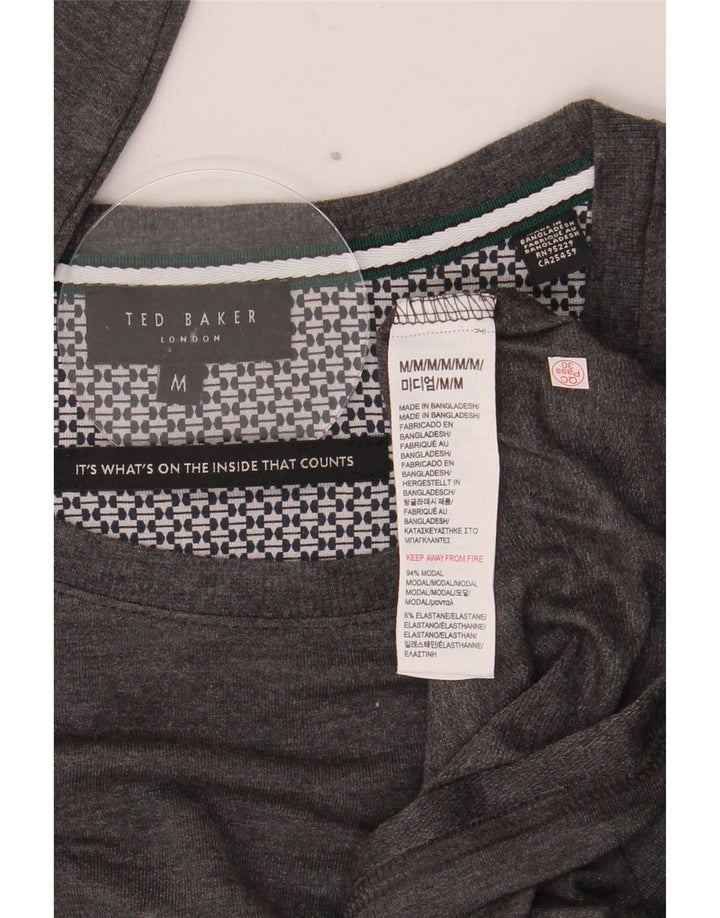 Top de hombre de manga larga de modal gris medio de Ted Baker