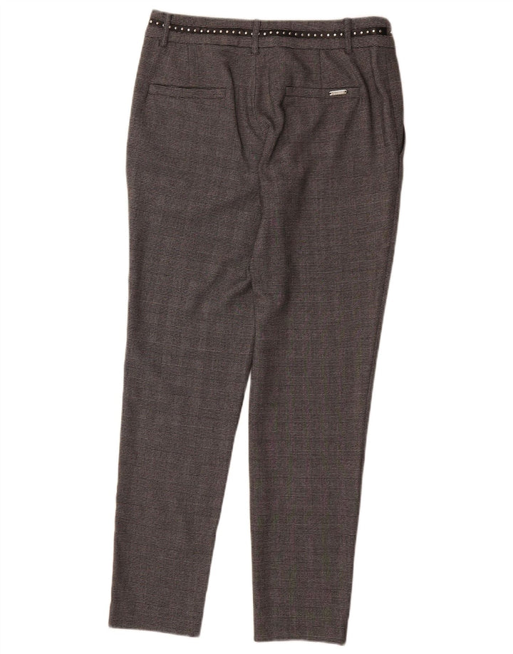 Pantalón Chino Slim Guess Mujer W27 L28 Poliéster A Cuadros Gris