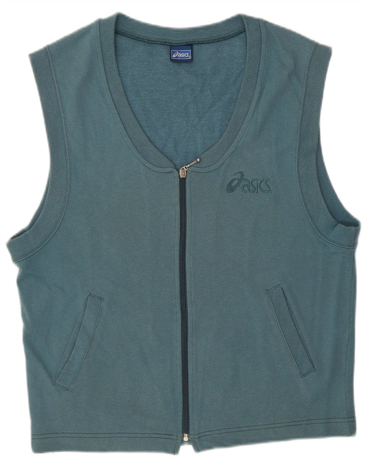 Asics Hombre Sin Mangas Chándal Top Chaqueta Grande Azul