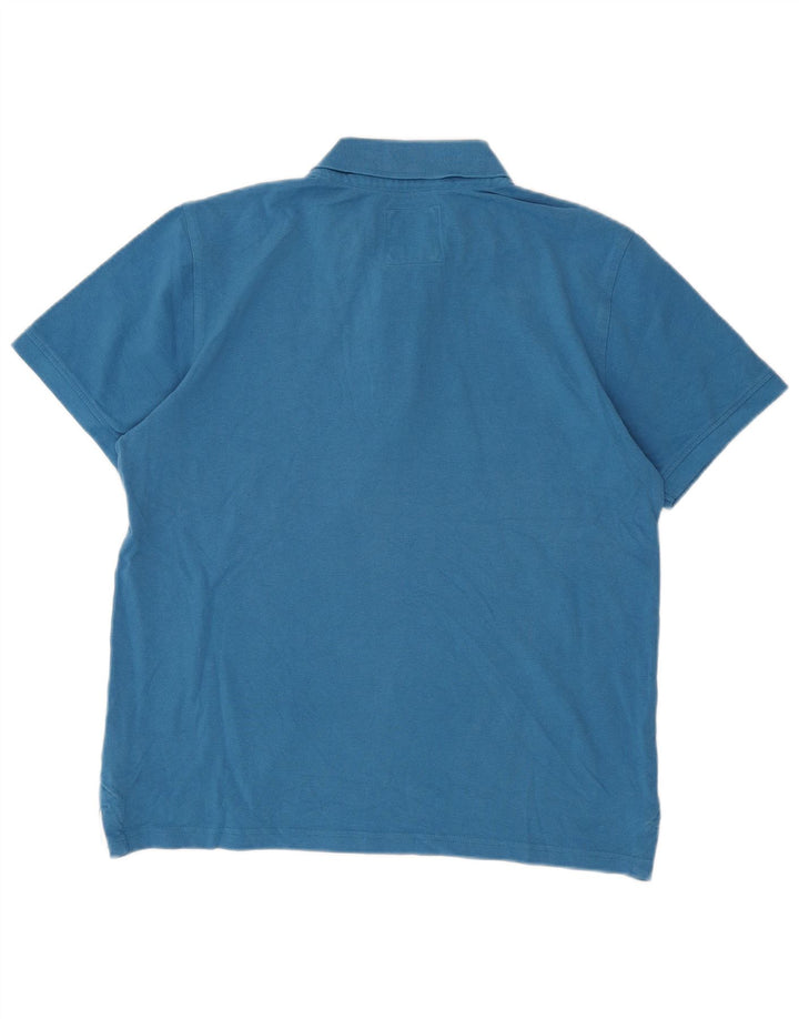 Crew Clothing Polo para hombre de algodón azul medio