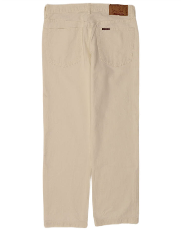 Carrera Jeans Rectos Para Hombre W34 L30 Algodón Blanco