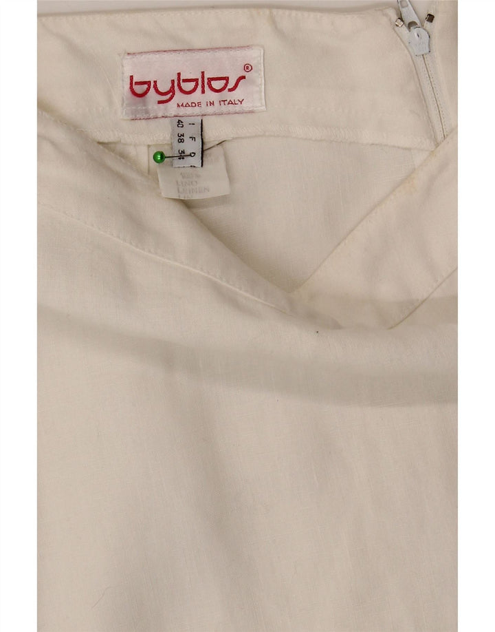Falda lápiz para mujer Byblos IT 40 Small W28 Lino blanco