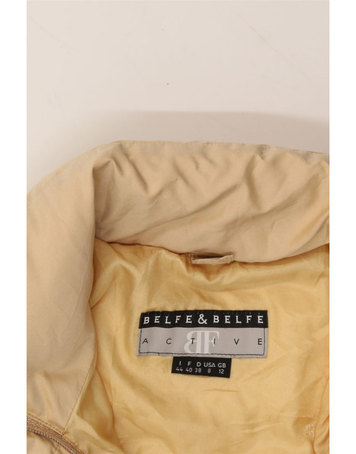 BELFE & BELFE Womens Oversized Padded Jacket UK 12 Medium Beige Vintage Belfe & Belfe and Second-Hand Belfe & Belfe from Messina Hembry 