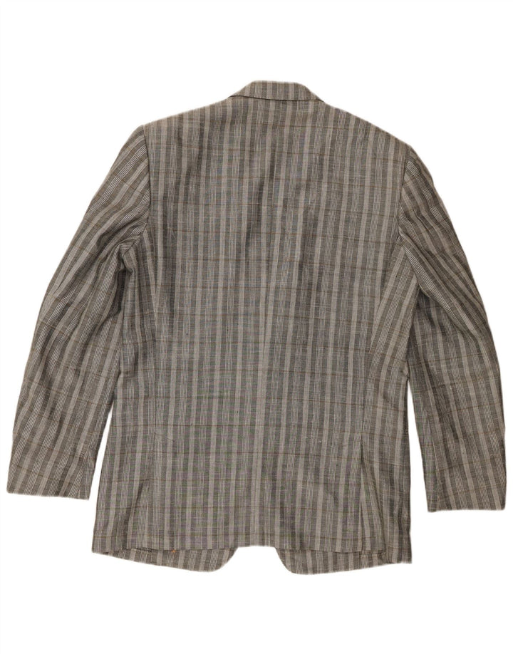 Facis Camisa vaquera de 2 botones para hombre UK 38 Medium Grey Check