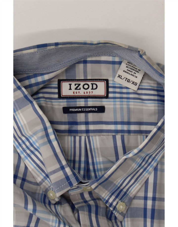 IZOD Mens Shirt XL Grey Check Cotton Vintage Izod and Second-Hand Izod from Messina Hembry 