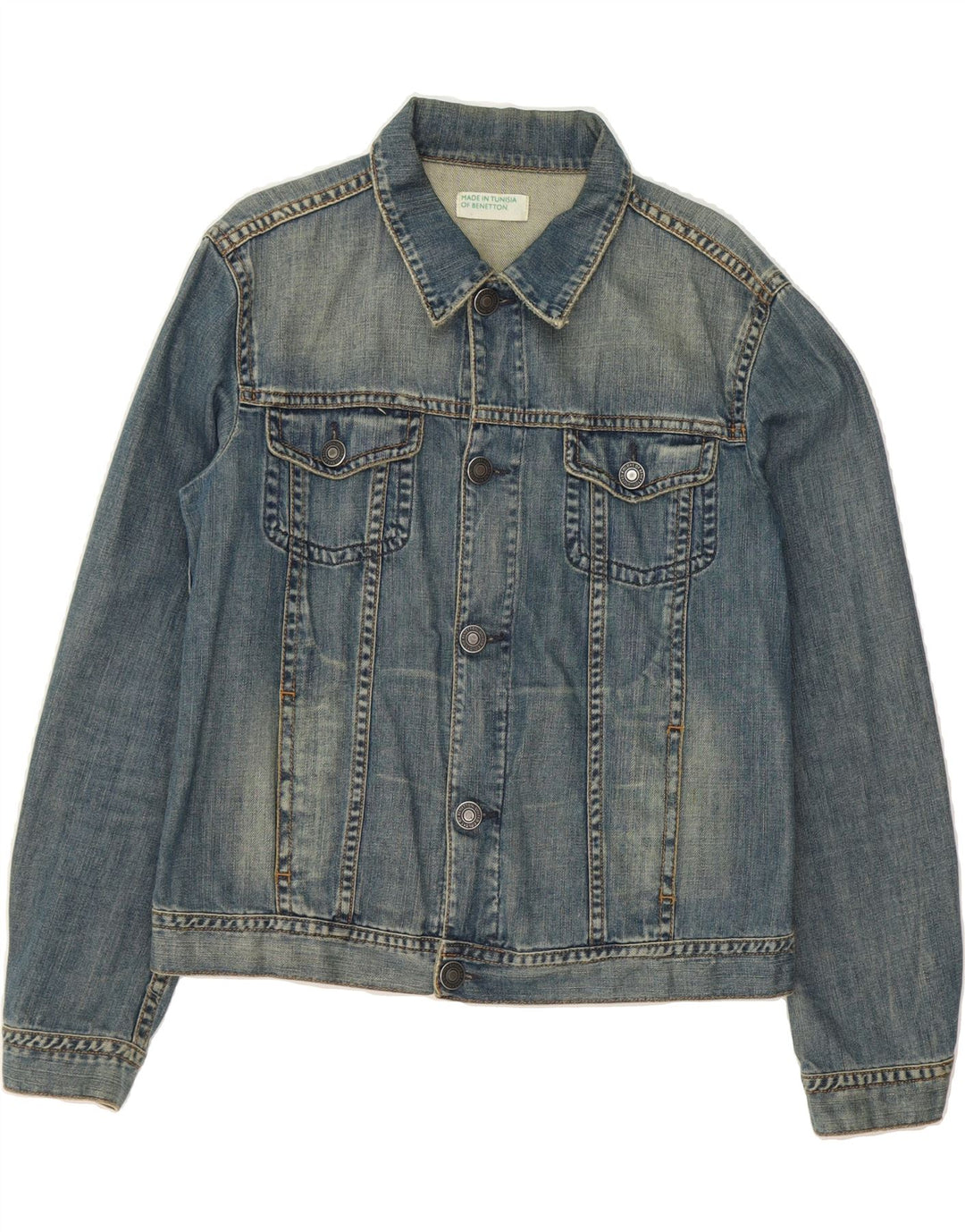 BENETTON Womens Denim Jacket UK 18 XL Blue Cotton Vintage Benetton and Second-Hand Benetton from Messina Hembry 