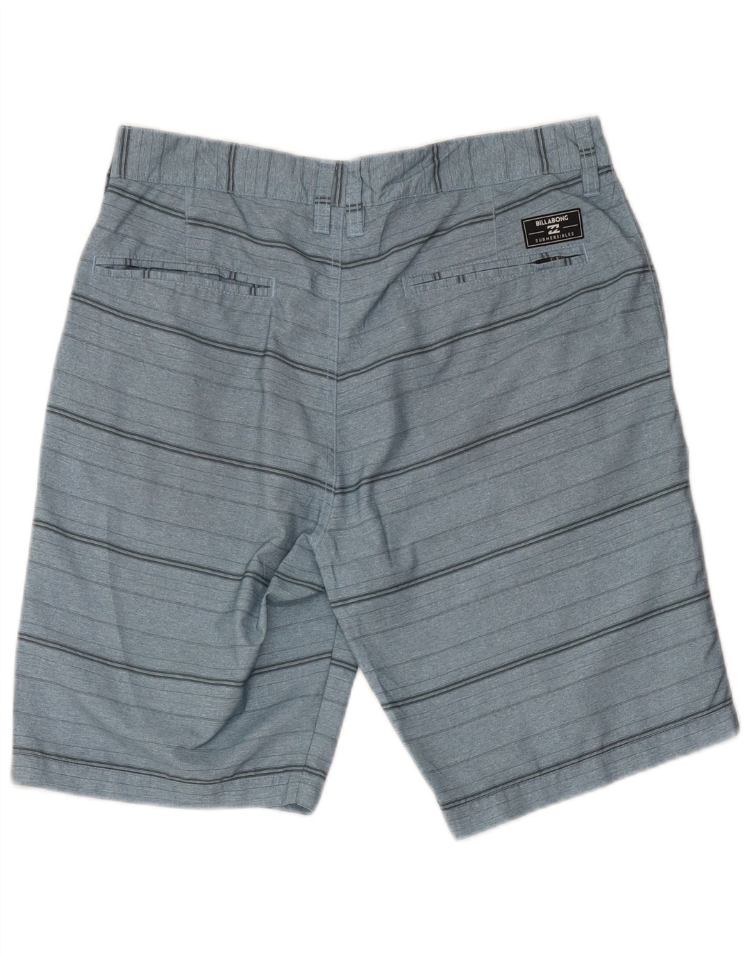 Pantalones cortos chinos Billabong para hombre W33 Poliéster a rayas azul medio