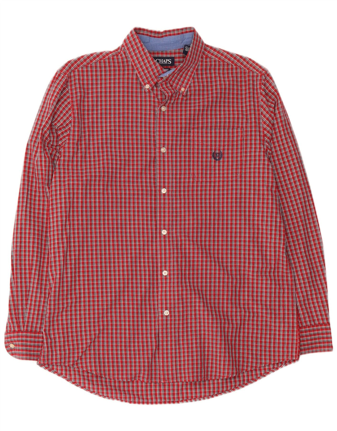 Chaps Camisa de fácil cuidado para hombre de algodón a cuadros rojos grandes