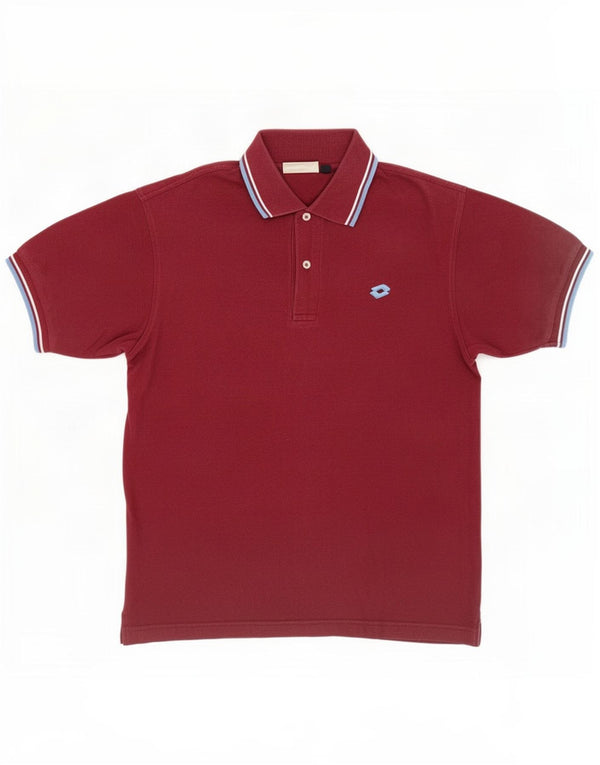 Polo Lotto Hombre Algodón Burdeos Medio