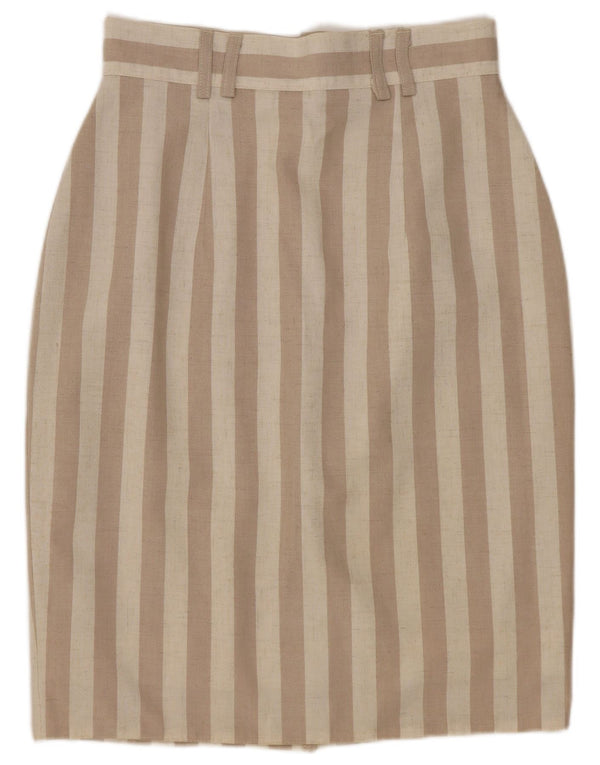 St. Bernard Falda lápiz de cintura alta para mujer UK 10 Small W22 Beige a rayas