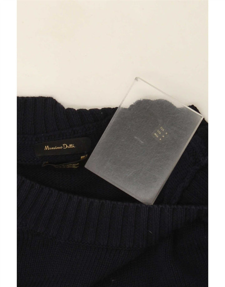 Massimo Dutti Hombre Jersey Cuello Redondo Jersey Medio Azul Marino