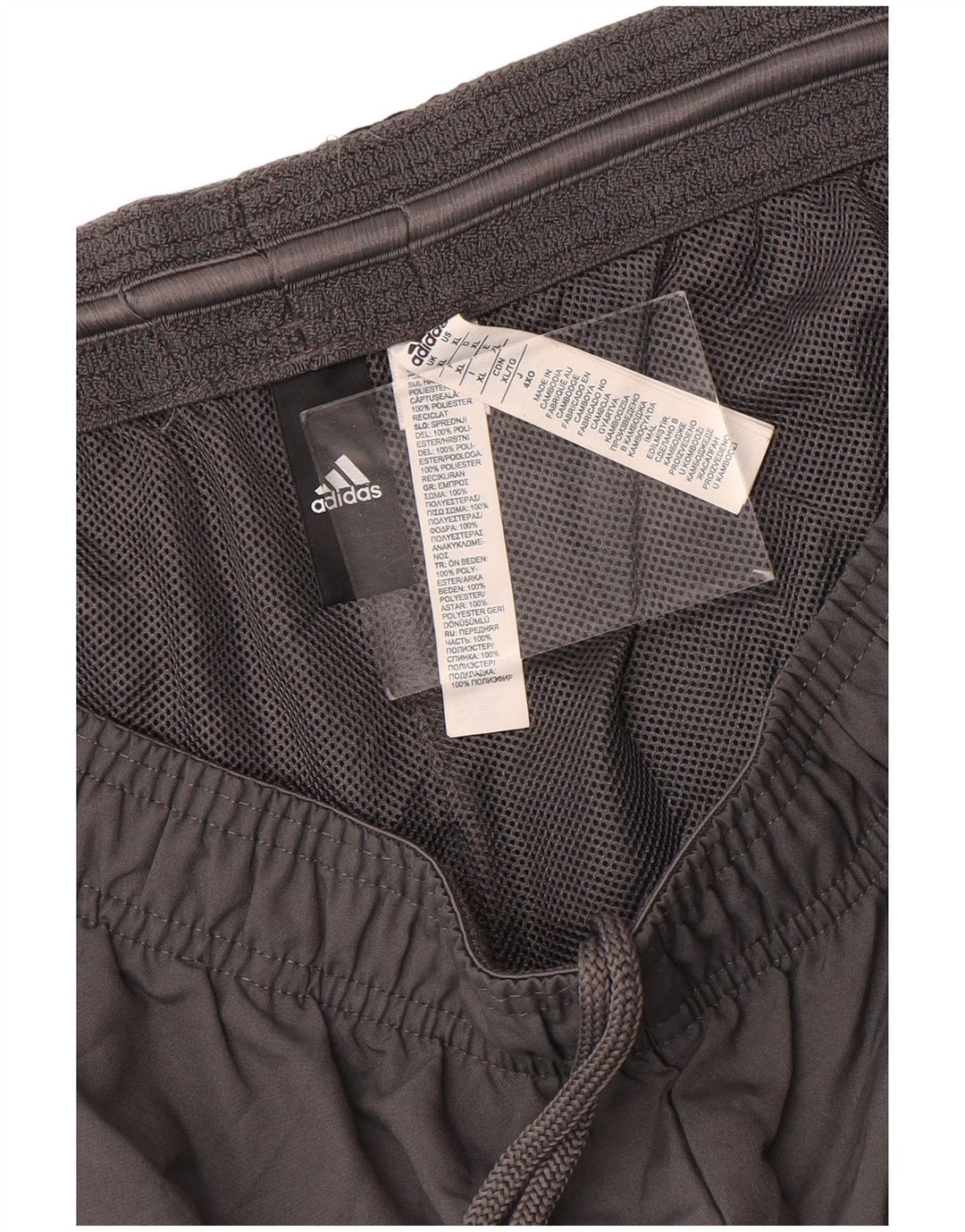 Adidas Pantalones cortos deportivos gráficos para hombre XL Gris Colorblock Poliéster