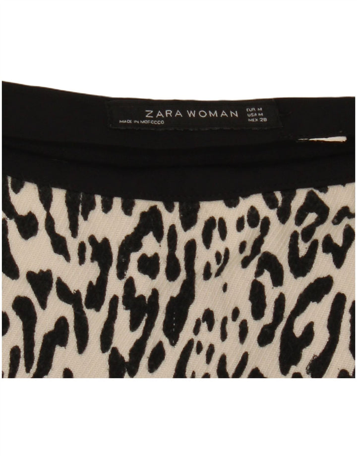Minifalda Zara Mujer Mediana W28 Estampado Animal Blanco Roto