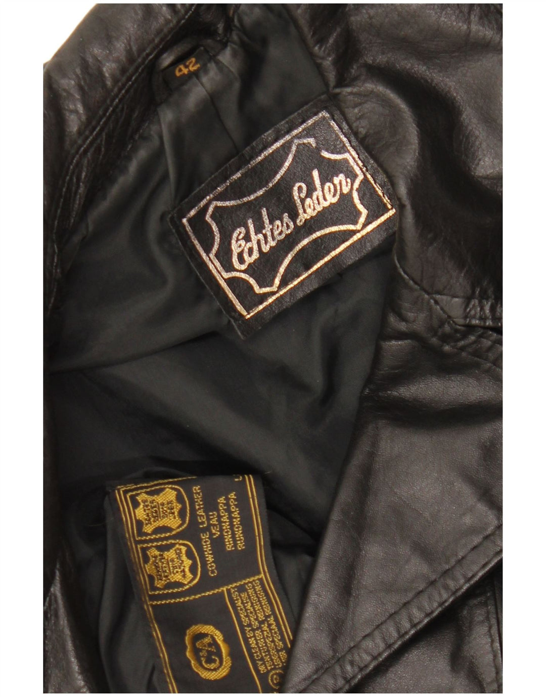 C&A Chaqueta de cuero para mujer EU 42 Grande Cuero negro