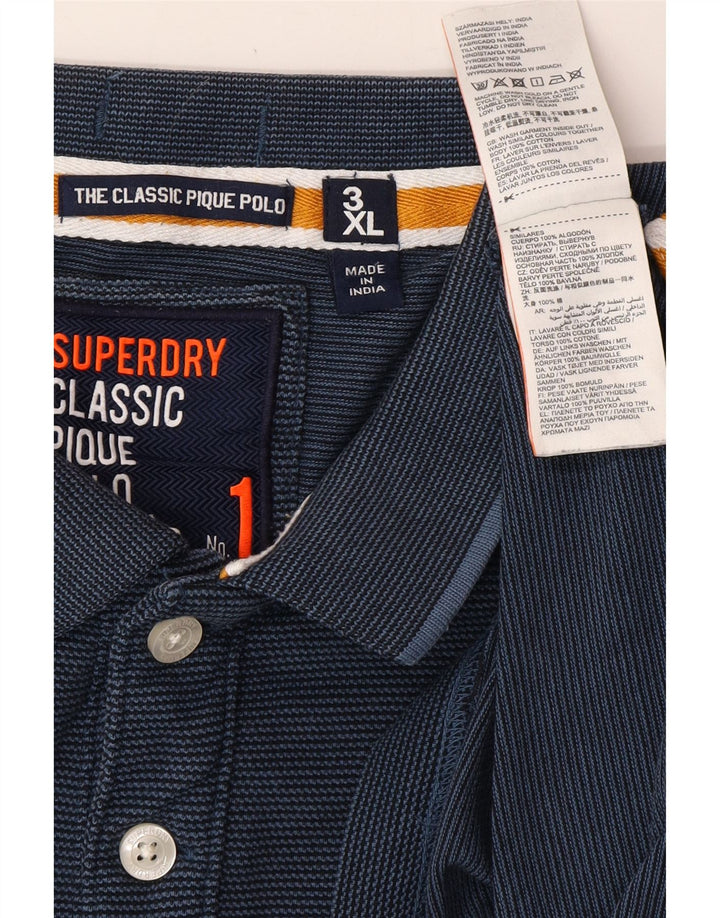 SUPERDRY Polo The Classic Polo para Hombre con Estampado 3XL Azul Marino Rayas Pintadas