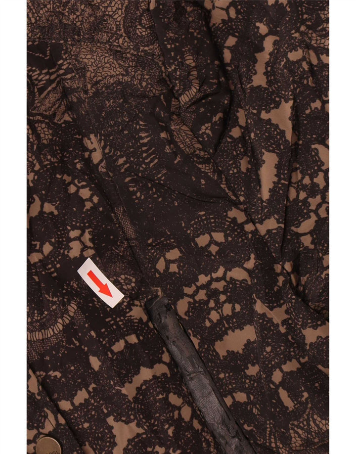 Desigual Mujer Chaqueta Acolchada Gráfica EU 38 Poliéster Paisley Marrón Medio