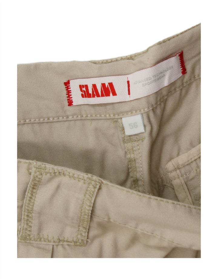 SLAM Mens Cargo Shorts IT 56 3XL W36  Beige Cotton
