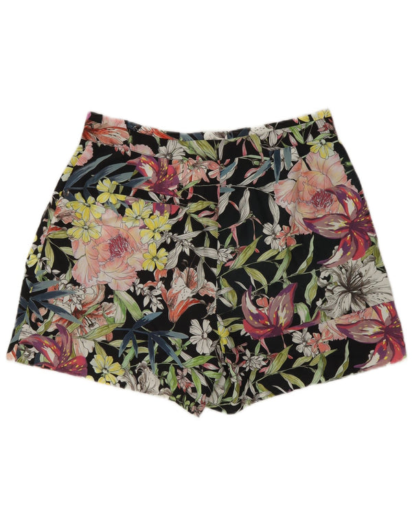 Pantalones cortos chinos Reiss para mujer UK 10 Small W27 Poliéster floral negro