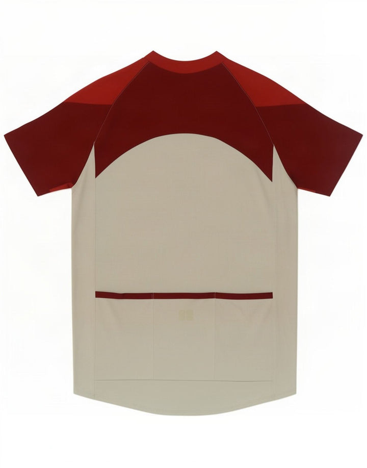 Nike Camiseta con cuello y cremallera para hombre Top grande gris color block Poliéster