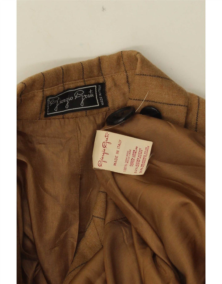 Giorgio Grati Chaqueta Blazer para Mujer UK 44 Marrón Medio Rayas
