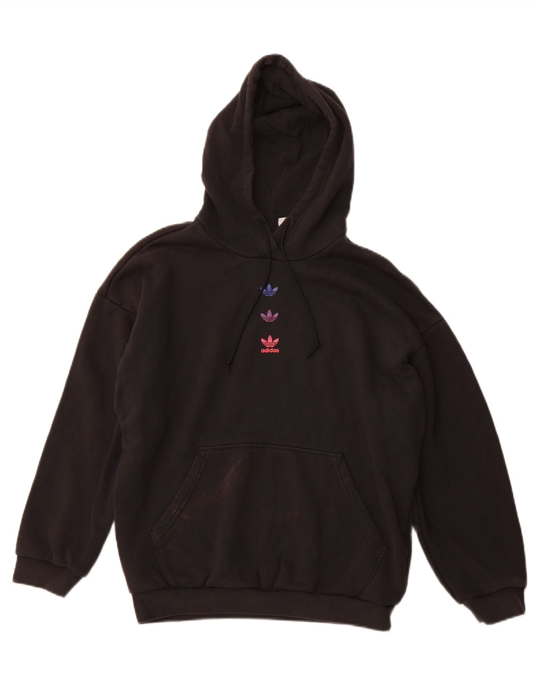 ADIDAS Jersey con capucha gráfica de ajuste holgado para mujer Reino Unido 44 Grande Algodón negro