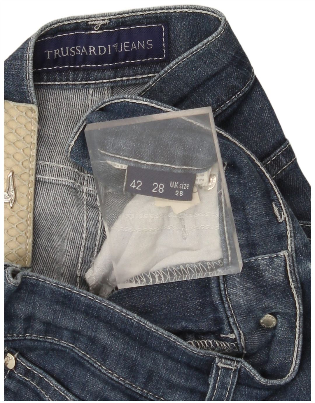TRUSSARDI Vaqueros Rectos Mujer W26 L30 Algodón Azul
