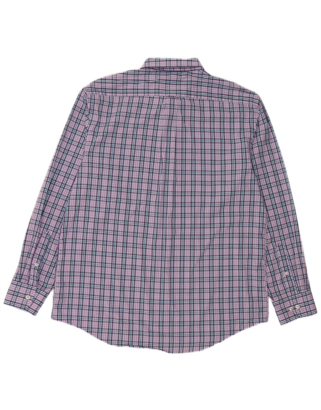 IZOD Camisa de franela para hombre de algodón a cuadros morados grandes