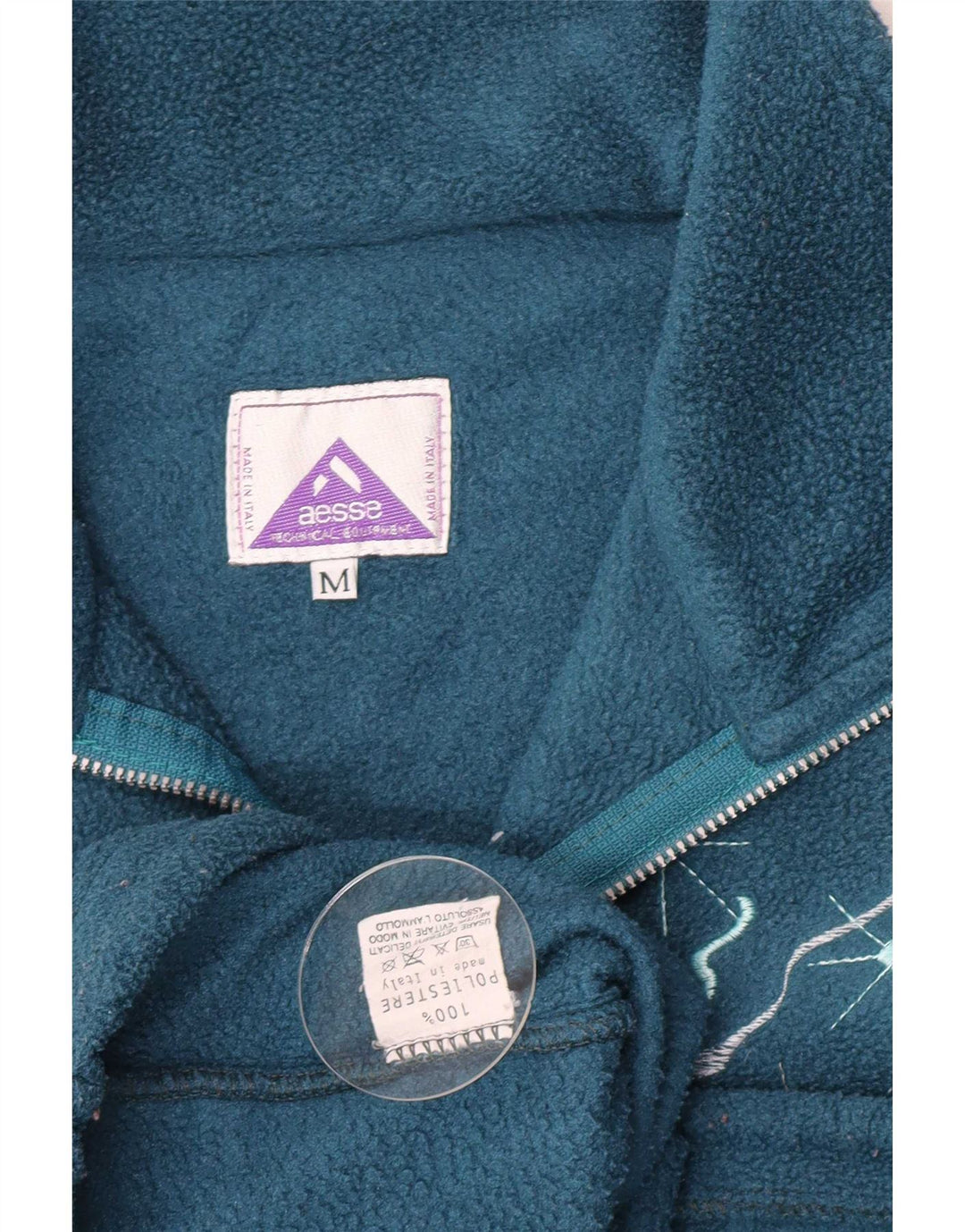 Aesse Jersey de forro polar con cuello y cremallera extragrande para mujer UK 44 Medium Turquesa